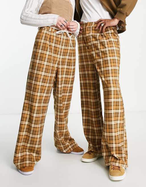 Reclaimed Vintage inspired unisex baggy check trousers ASOS