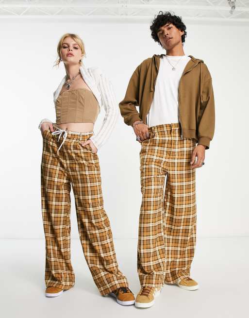 Reclaimed Vintage inspired unisex baggy check trousers ASOS
