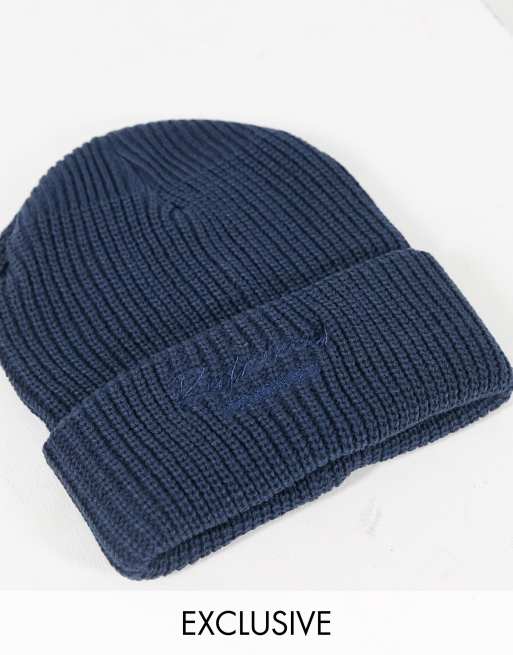 Reclaimed Vintage inspired unisex beanie hat in navy