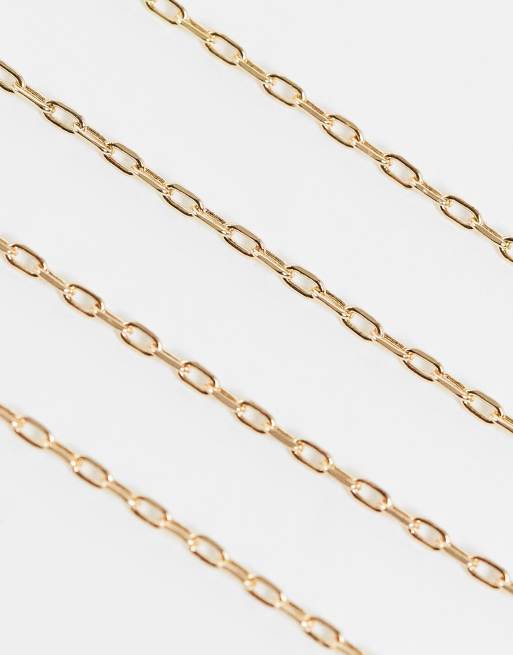 Reclaimed Vintage inspired unisex belly chain with pearls in gold, 4 of 4