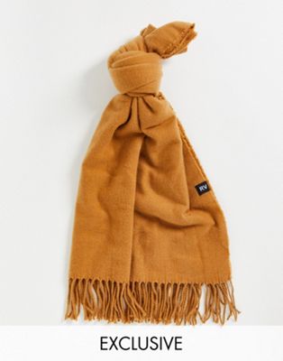 Reclaimed Vintage inspired unisex blanket scarf in beige  - CAMEL