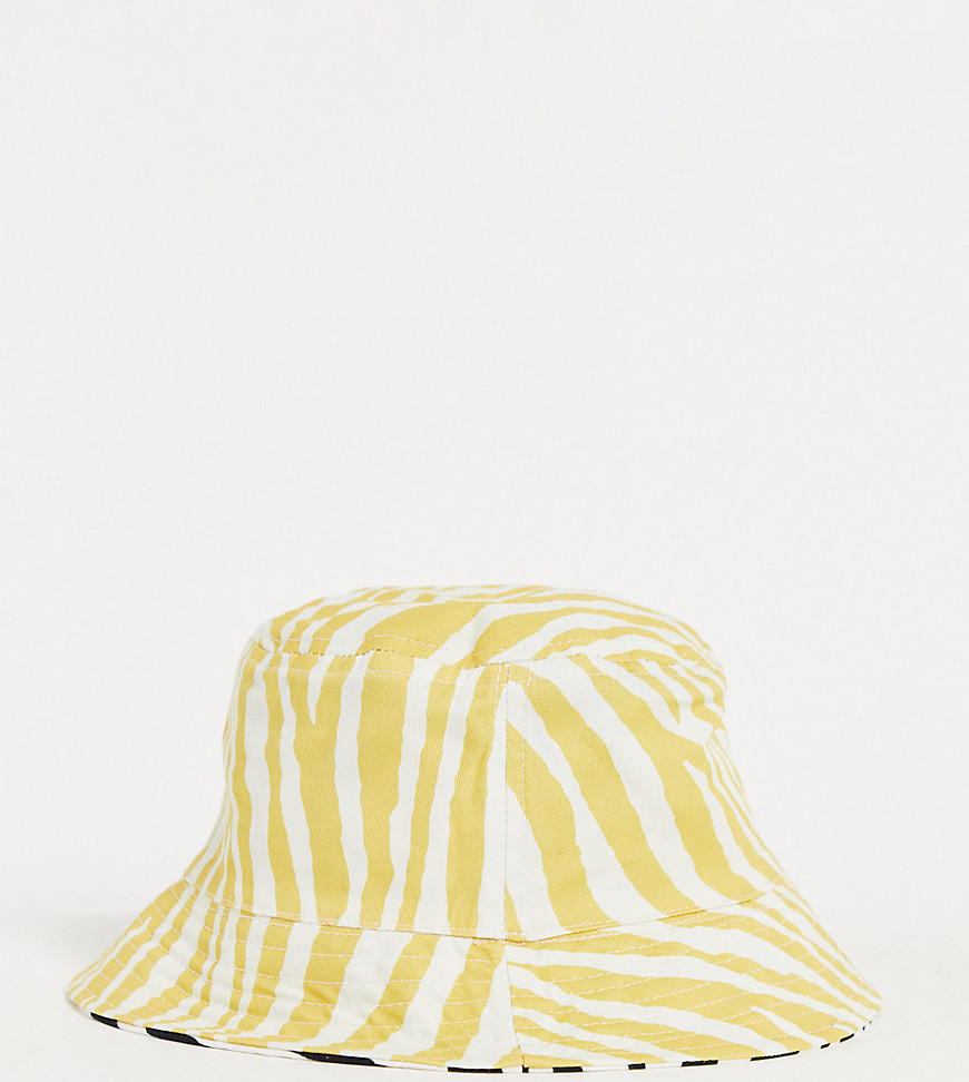 Reclaimed Vintage Inspired unisex bucket hat in reversible zebra print set-Multi