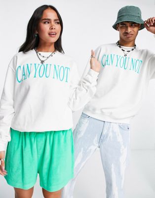 Reclaimed Vintage inspired unisex can you not crew neck sweat in grey - ASOS Price Checker