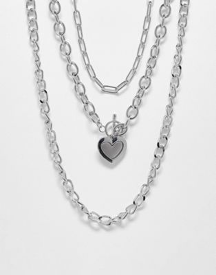Reclaimed Vintage inspired unisex chunky chain necklace pack with pendants
