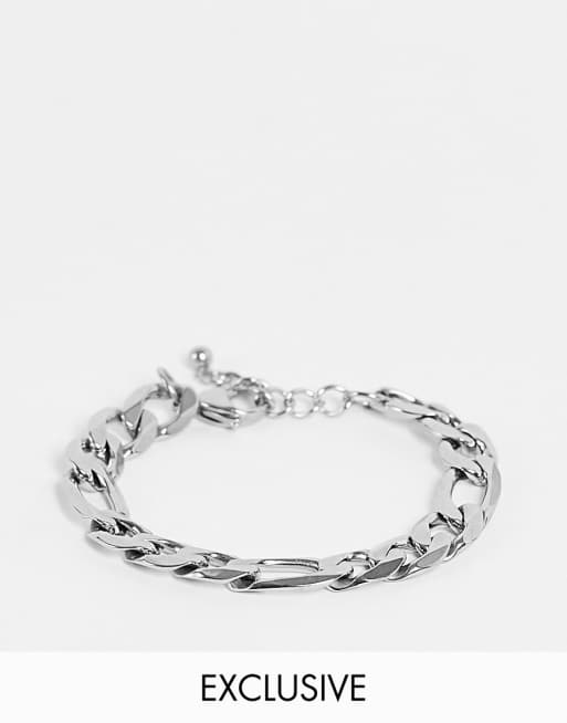 Reclaimed Vintage Inspired unisex chunky chain stainless steel bracelet in silver