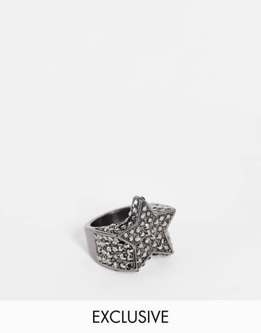 CHUNKY STAR RING W/CRYSTALS