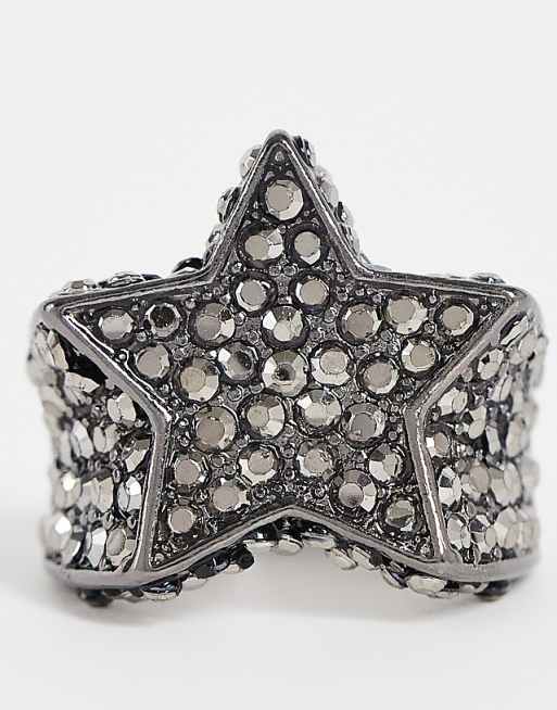 CHUNKY STAR RING W/CRYSTALS CHUNKY STAR RING W/CRYSTALS