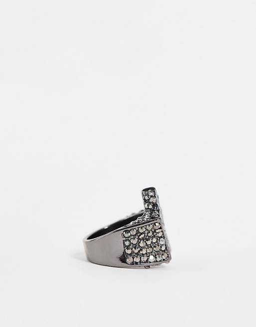 CHUNKY STAR RING W/CRYSTALS CHUNKY STAR RING W/CRYSTALS