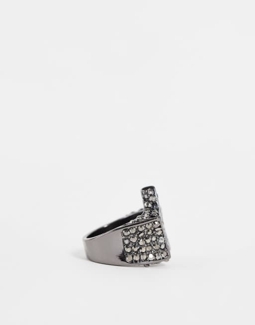 CHUNKY STAR RING W/CRYSTALS