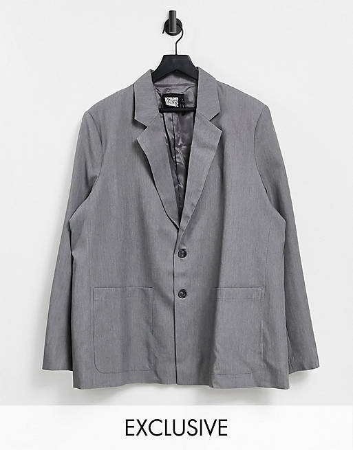 Reclaimed Vintage inspired unisex dad blazer in grey
