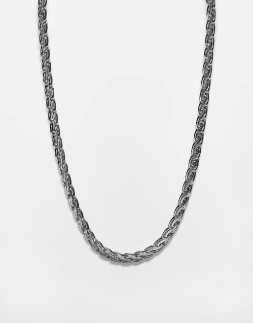 Reclaimed Vintage inspired unisex everyday chain necklace in silver