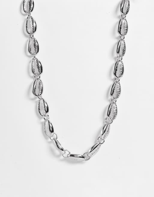 Reclaimed Vintage Inspired - Unisex - Halskæde med metalmuslingeskaller 