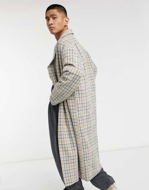 Reclaimed Vintage inspired unisex heritage check maxi coat ASOS