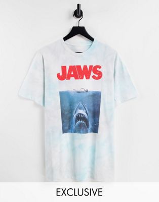 Reclaimed Vintage inspired unisex licenced jaws tie dye t-shirt
