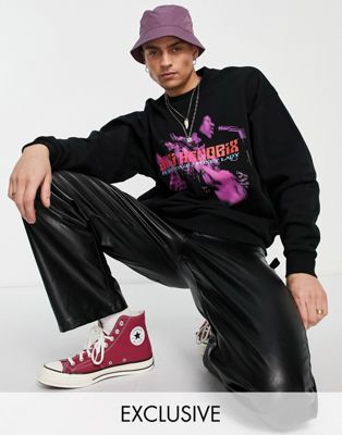 Reclaimed Vintage inspired unisex licensed Jimi Hendrix sweatshirt in black