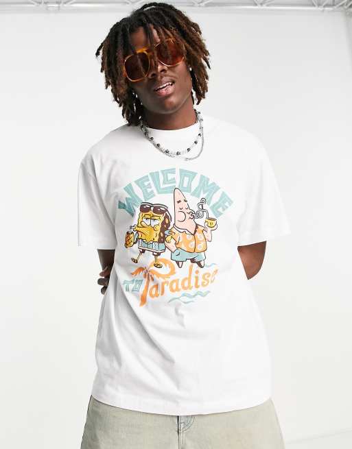 Reclaimed Vintage inspired unisex licensed Spongebob t-shirt in white, 2 of 4