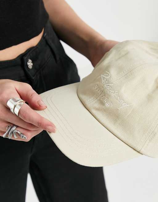 Reclaimed Vintage Inspired unisex logo embroidery cap in ecru, 3 of 4