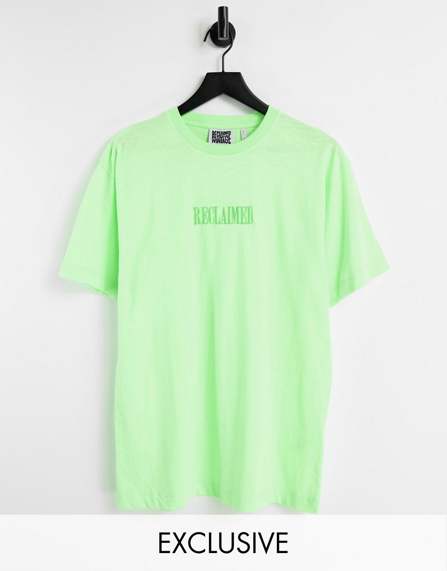 Reclaimed Vintage Inspired unisex logo T-shirt in green