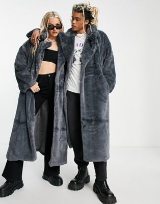 Reclaimed Vintage inspired unisex longline faux fur coat