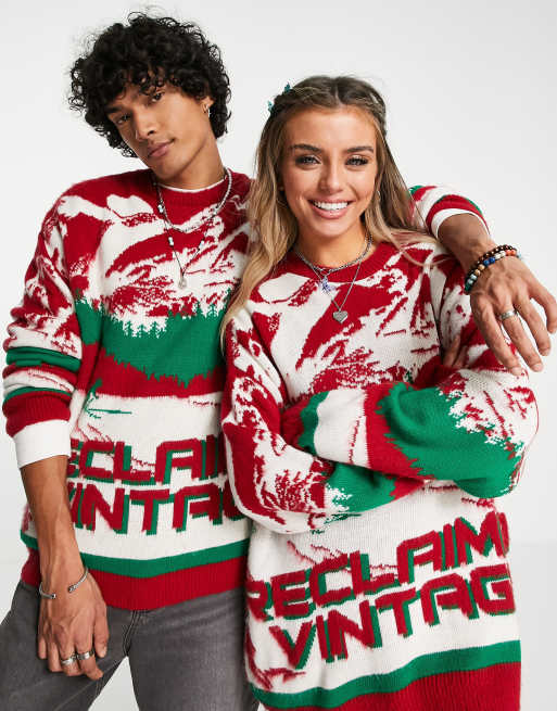 Reclaimed Vintage inspired unisex mountain scene sweater ASOS