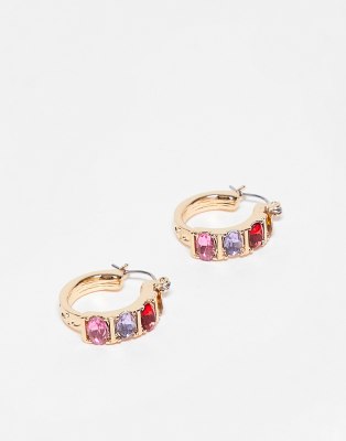 Reclaimed Vintage Inspired unisex multicoloured huggie earrings