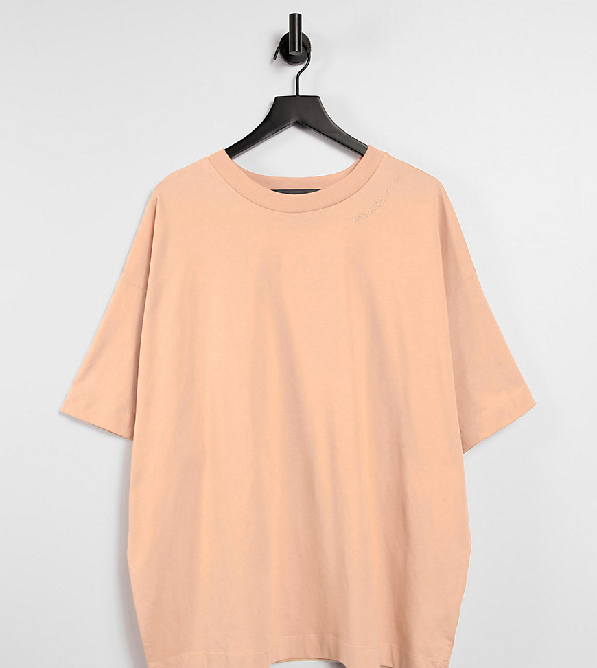 Reclaimed Vintage inspired unisex organic t-shirt in peach co-ord-Orange