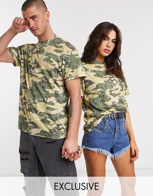 Reclaimed Vintage inspired unisex oversized t-shirt in washed camo print