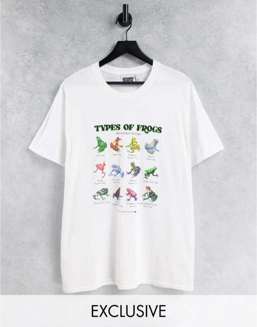 Reclaimed Vintage inspired unisex oversized t-shirt with frog graphic