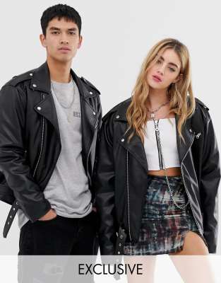 Asos reclaimed vintage leather biker clearance jacket