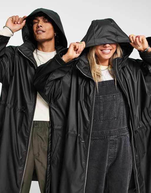 Reclaimed Vintage inspired unisex rain mac in black