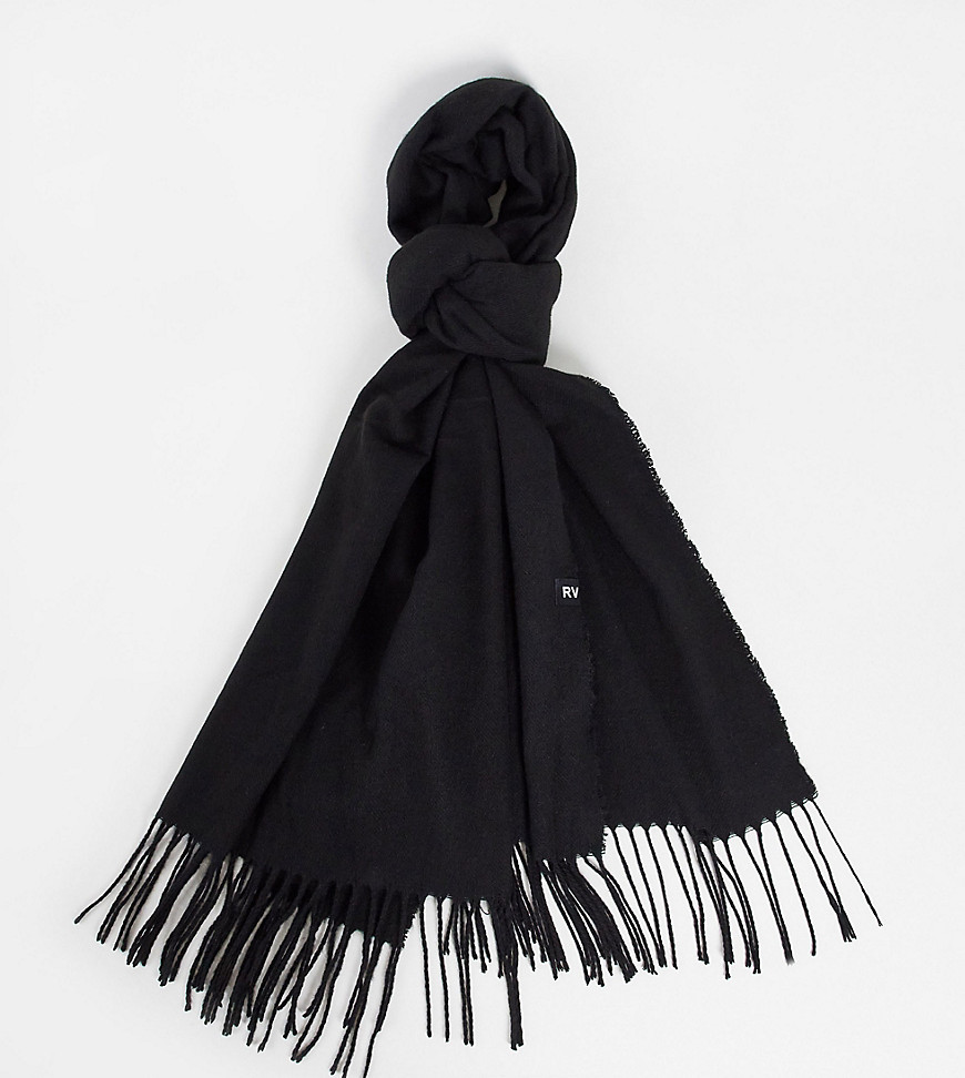Reclaimed Vintage inspired unisex recycled blanket scarf in black