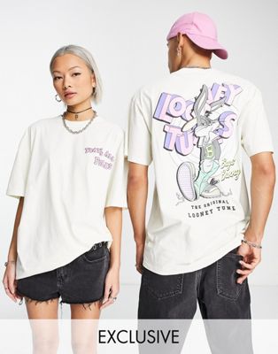 Reclaimed Vintage inspired unisex relaxed licensed looney tunes t-shirt in ecru - ASOS Price Checker