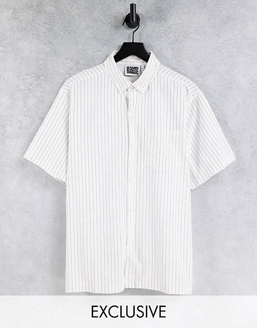 Reclaimed Vintage inspired unisex relaxed shirt in pinstripe