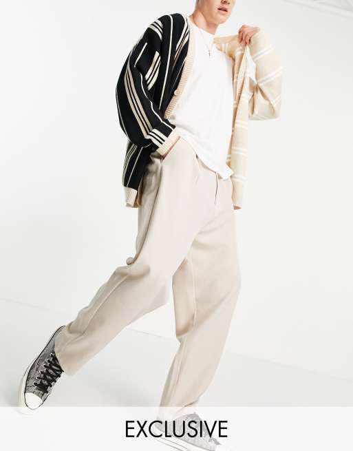 Reclaimed Vintage Inspired unisex relaxed blazer and pants co-ord in neutral, 2 of 2