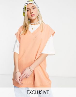 Reclaimed Vintage inspired unisex sweater vest in peach co ord - YELLOW - ASOS Price Checker
