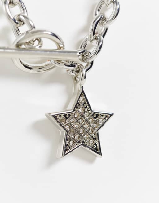 Reclaimed Vintage Inspired unisex y2k necklace with star in