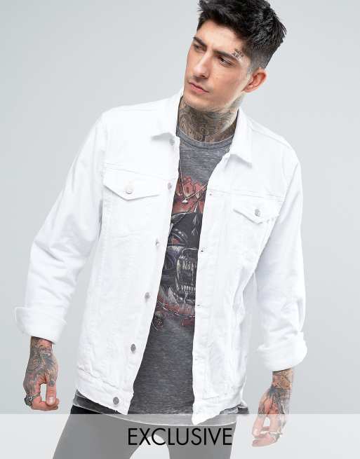 Reclaimed Vintage Inspired Veste en jean oversize Blanc