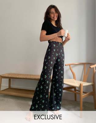 Wide leg flared trousers clearance