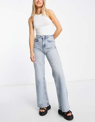 Reclaimed Vintage inspired wide leg jean in blue - ASOS Price Checker