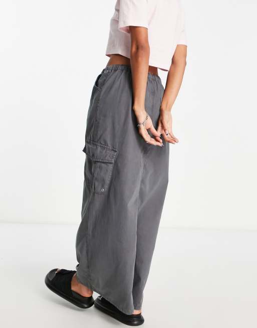 Reclaimed Vintage Inspired Y2K cargo maxi skirt in washed