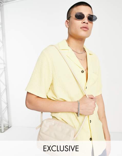 Reclaimed Vintage inspired yellow textured shirt - view 1