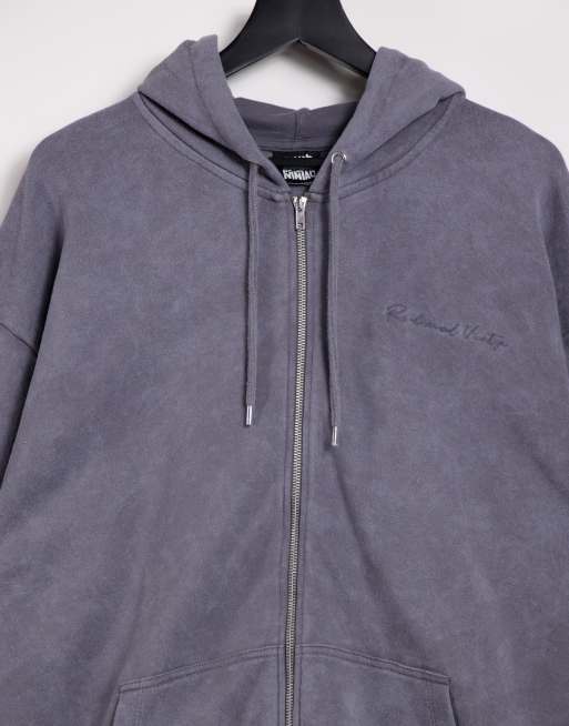 Vintage grey zip up hoodie hot sale