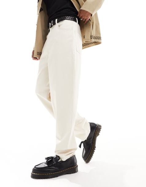 Reclaimed Vintage - Jaren 90 stijl ruimvallende dad jeans in ecru - view 1