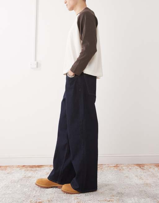 Reclaimed Vintage - Jean baggy large délavé à coutures contrastantes, 3 de 5