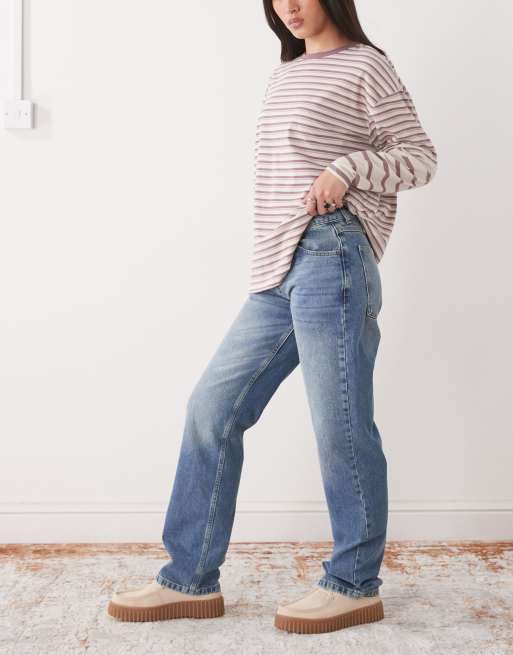 Reclaimed Vintage - Jean droit style années 90 - Bleu délavé  , 3 de 5