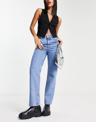 Reclaimed Vintage - Jean slim taille haute style années 90 - Délavage vieilli | ASOS
