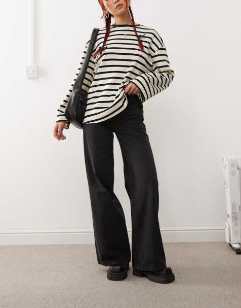 Reclaimed Vintage - Jeans a fondo ampio neri stile anni '88 - view 1
