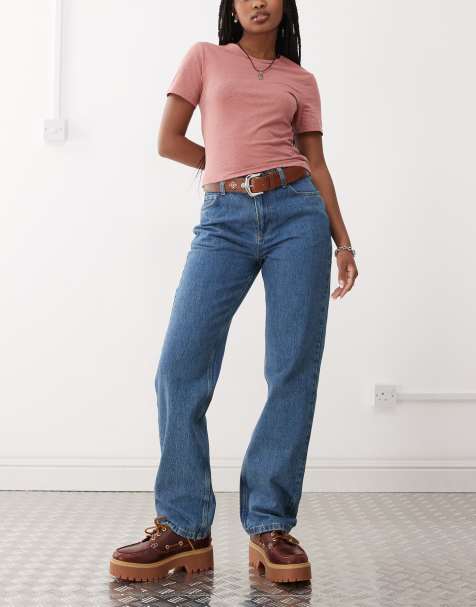 Reclaimed Vintage - Jeans a gamba dritta blu vintage con lavaggio chiaro - view 1