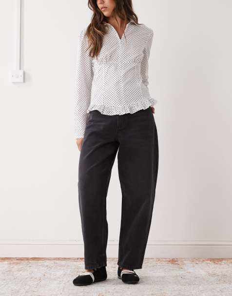 Reclaimed Vintage - Jeans bombati ampi neri - view 1