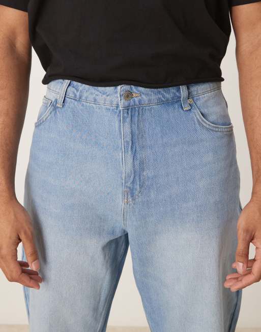Reclaimed Vintage - Jeans bootcut comodi a zampa lavaggio blu chiaro candeggiato, 4 di 5